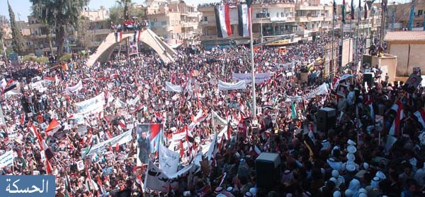 جانب من المسيرات المليونية التي عمّت مختلف المدن السورية يوم أمس