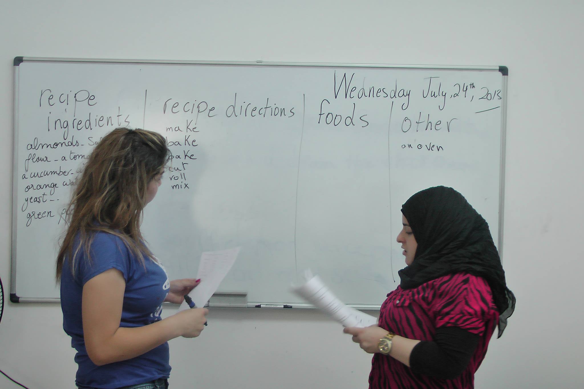 دورة تعليم اللغة الإنكليزية للنساء TWE(Teach Women English)  لجمعية سيدات الخيام بالتعاون مع مؤسسة هيا بنا