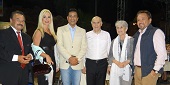 السيدة صباح أبو عباس تتوسط د سمر رشيدي وهنادي مشرف مديرة مكتب لبنان للمركز العربي لحقوق الإنسان والسلام الدولي